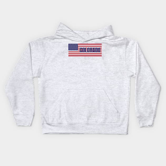 Colorado State in American Flag Kids Hoodie by aybe7elf